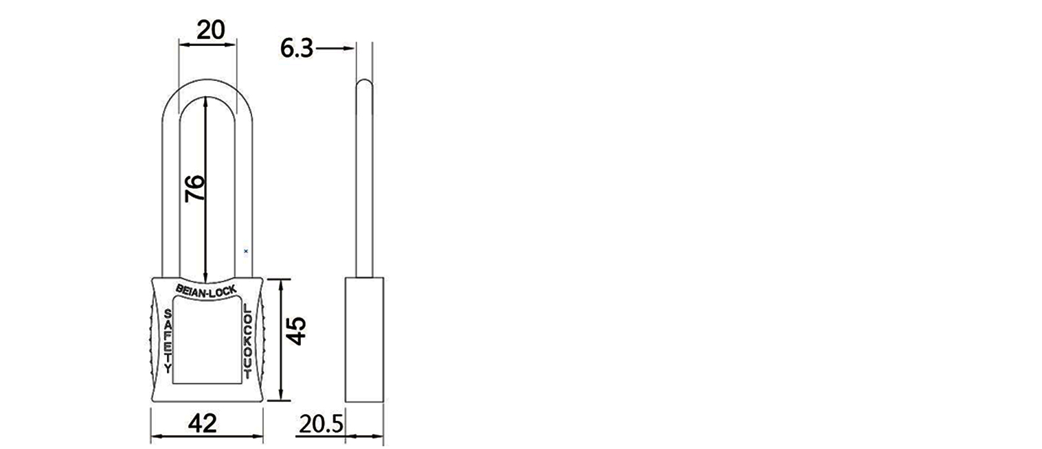 beian lock candados aislados arco de nylon color rojo, amarillo, anaranjado, celeste