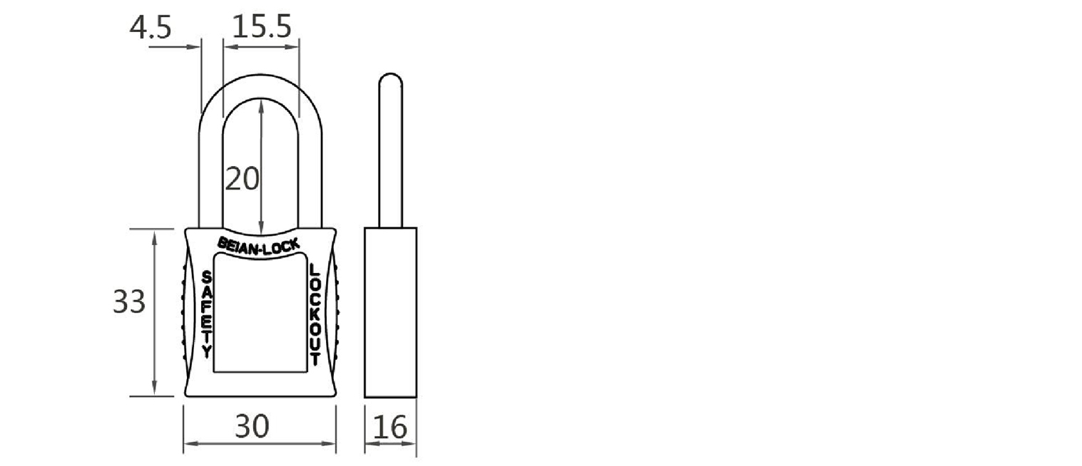 beian lock candados aislados arco de nylon color rojo, amarillo, anaranjado, celeste